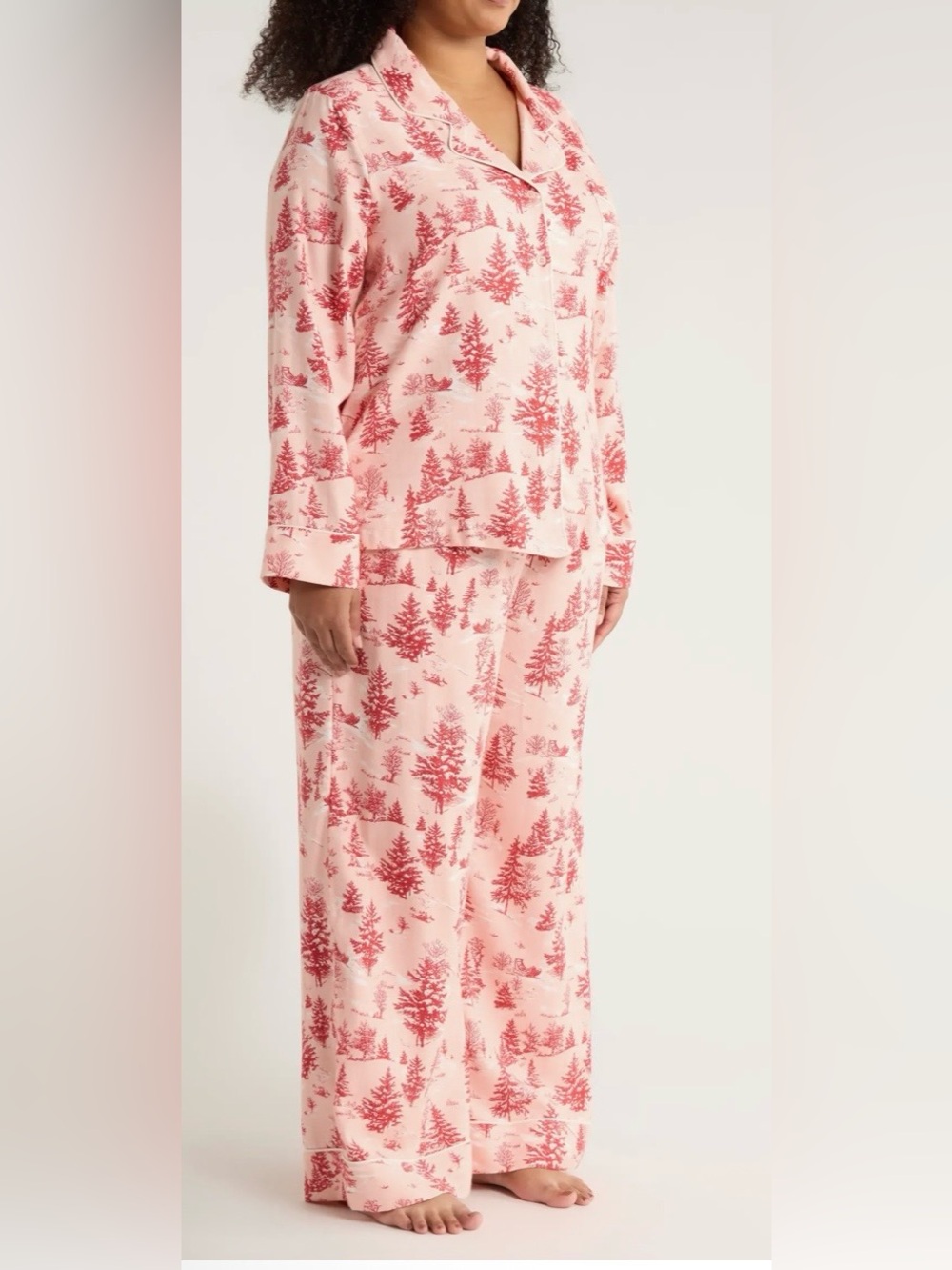 Nordstrom Cozy Cotton Blend Flannel Plus Pajama Set - Picture 2 of 13